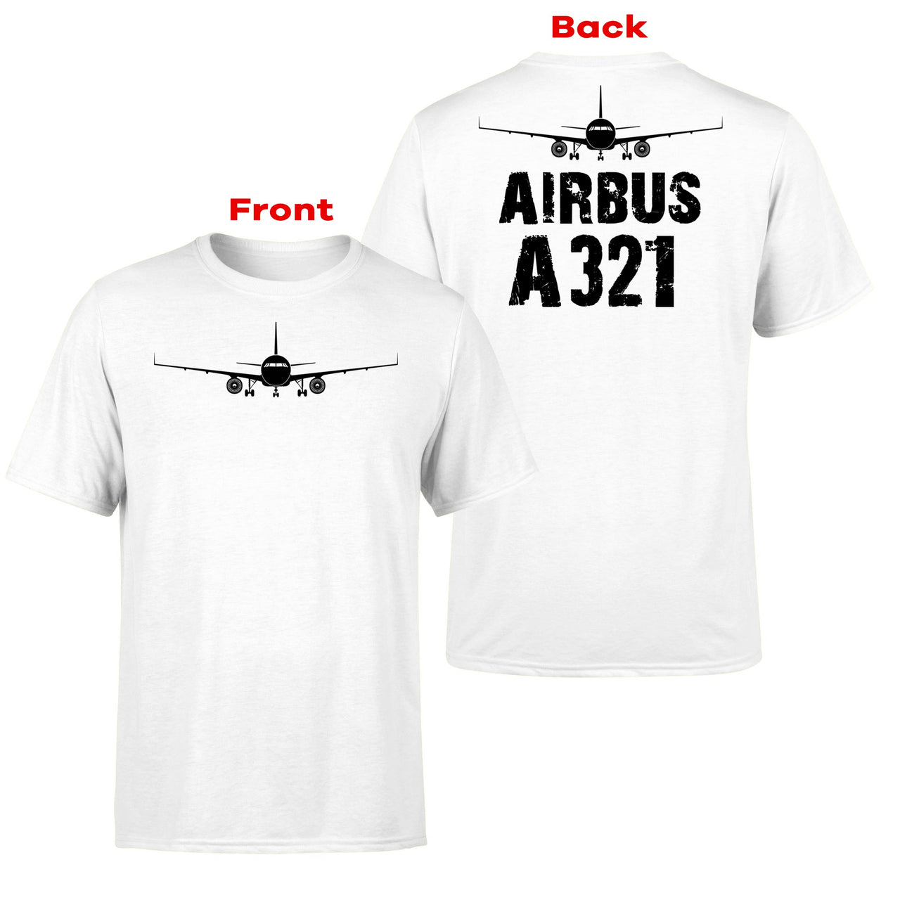 Airbus A321 & Plane Designed Double-Side T-Shirts