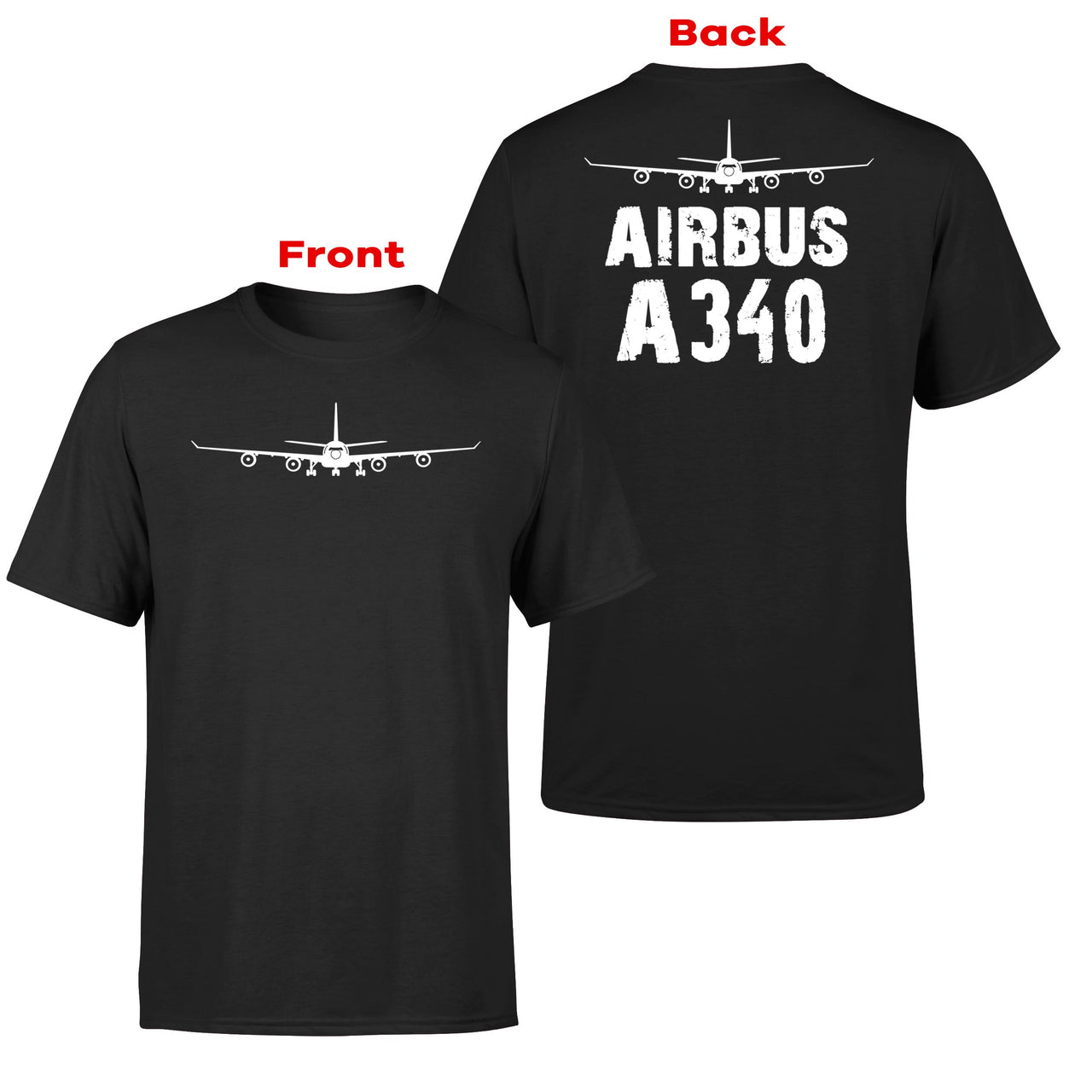Airbus A340 & Plane Designed Double-Side T-Shirts