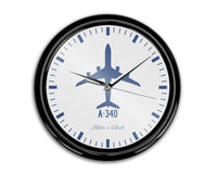 Thumbnail for Airbus A340 Printed Wall Clocks Aviation Shop 