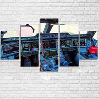 Thumbnail for Airbus A350 Cockpit Printed Multiple Canvas Poster Aviation Shop 