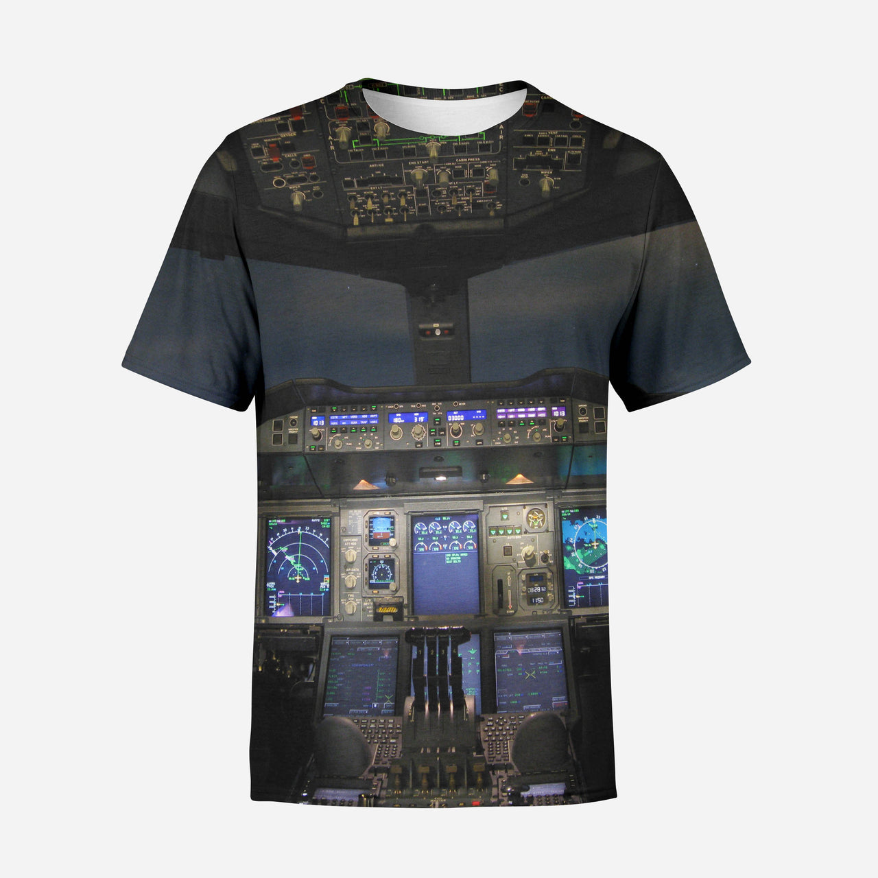 Airbus A380 Cockpit Printed 3D T-Shirts