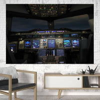 Thumbnail for Airbus A380 Cockpit Printed Canvas Posters (1 Piece) Aviation Shop 