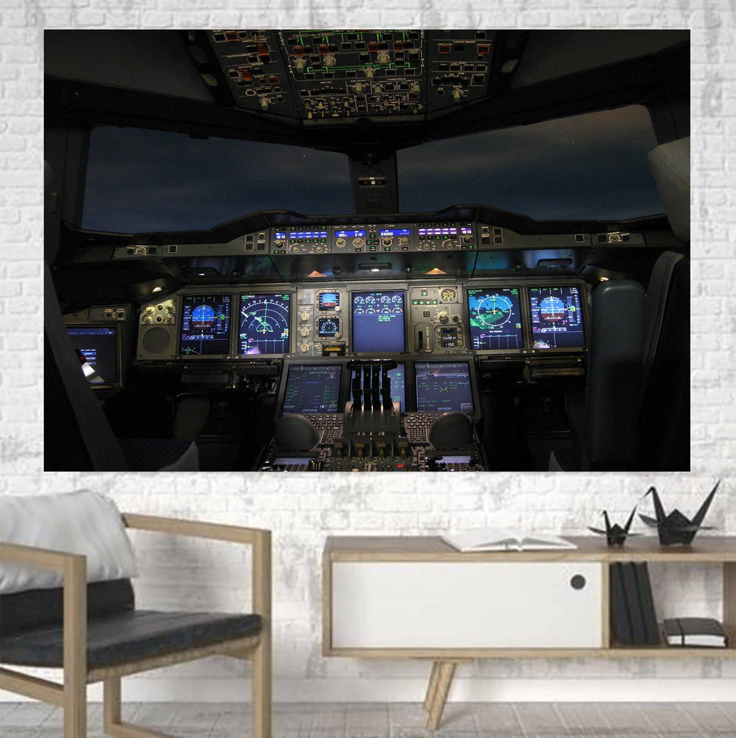 Airbus A380 Cockpit Printed Canvas Posters (1 Piece) Aviation Shop 
