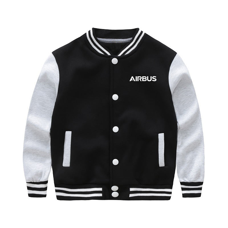 Airbus & Text Designed "CHILDREN" Baseball Jackets