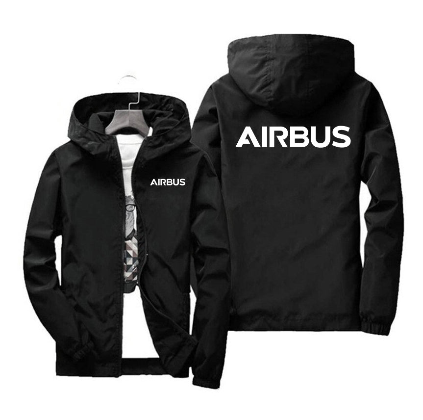 Airbus & Text Designed Windbreaker Jackets