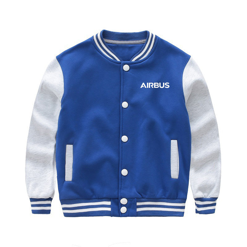 Airbus & Text Designed "CHILDREN" Baseball Jackets
