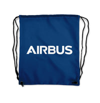 Thumbnail for Airbus & Text Designed Drawstring Bags
