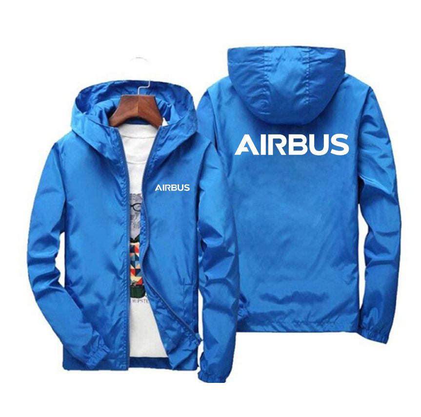 Airbus & Text Designed Windbreaker Jackets