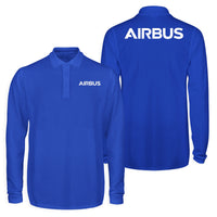 Thumbnail for Airbus & Text Designed Long Sleeve Polo T-Shirts (Double-Side)