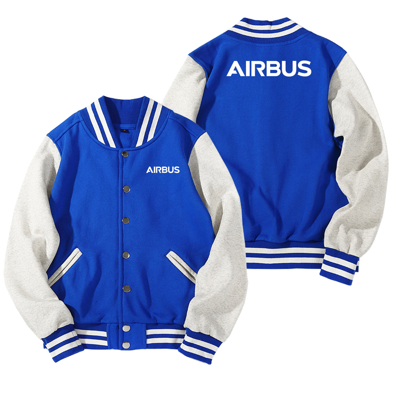 Airbus & Text Designed Baseball Style Jackets