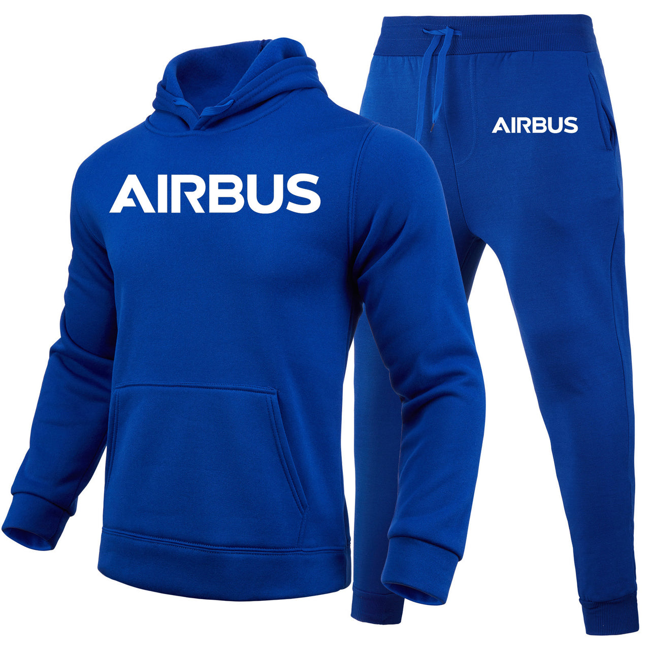 Airbus & Text Designed Hoodies & Sweatpants Set