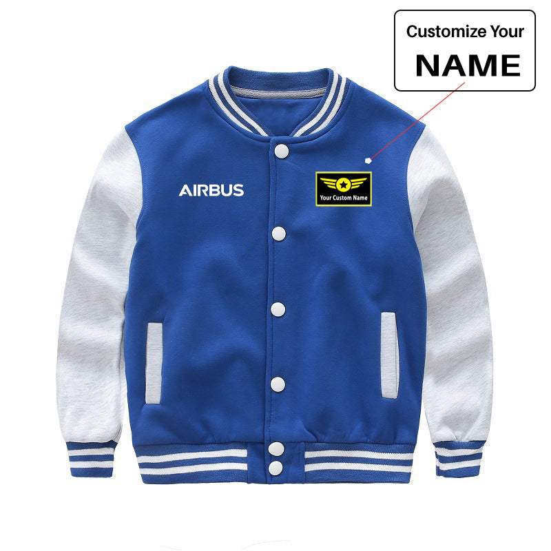 Airbus & Text Designed "CHILDREN" Baseball Jackets