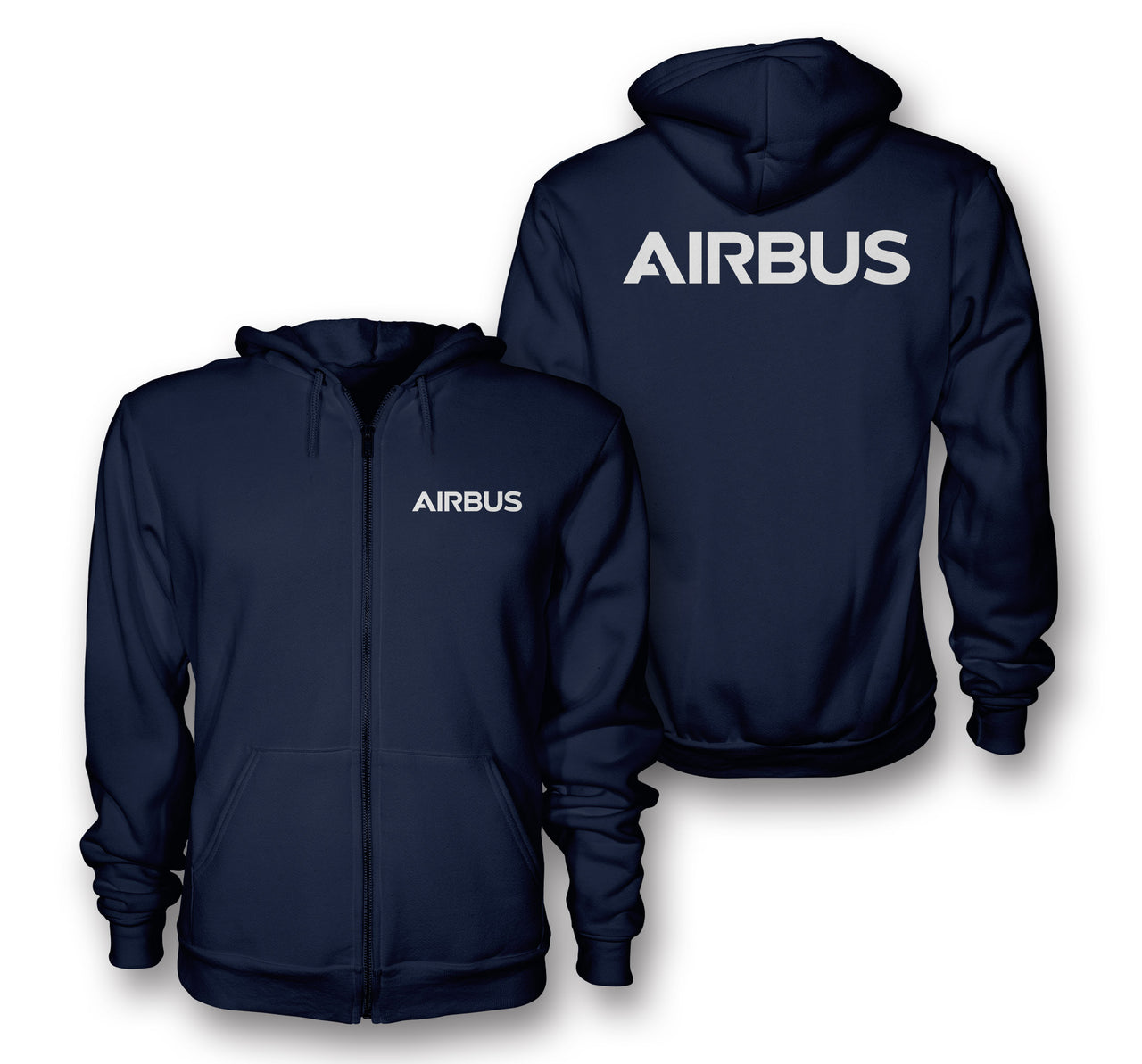 Airbus & Text Designed Zipped Hoodies