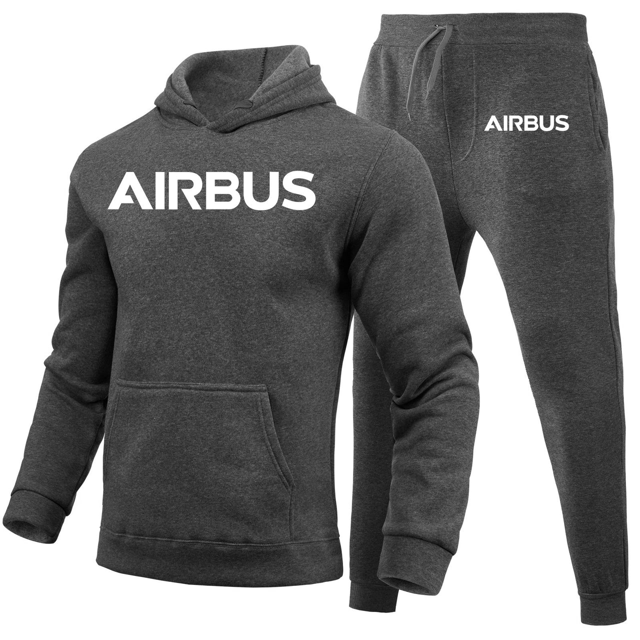Airbus & Text Designed Hoodies & Sweatpants Set