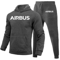 Thumbnail for Airbus & Text Designed Hoodies & Sweatpants Set