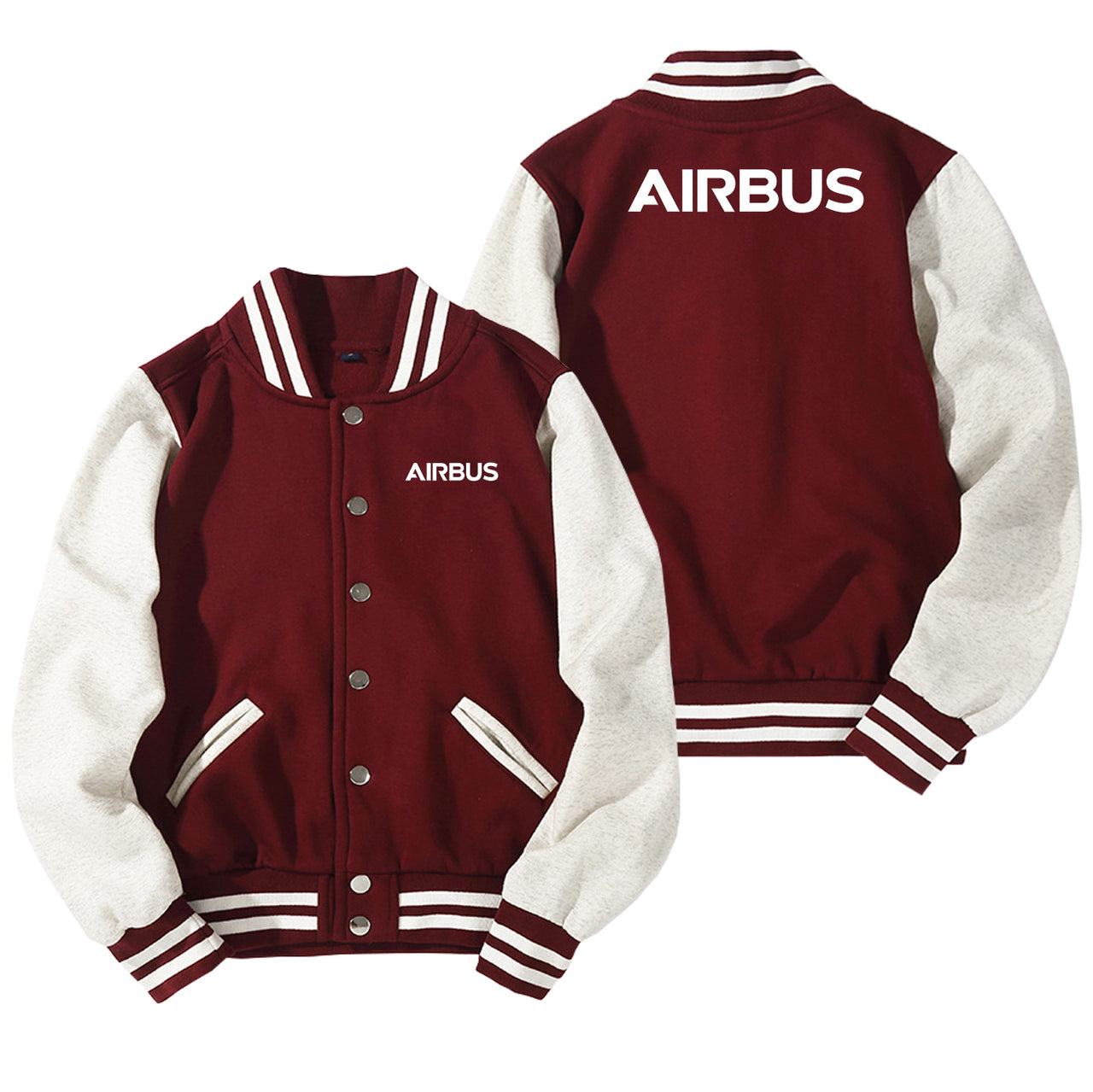 Airbus & Text Designed Baseball Style Jackets