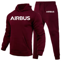 Thumbnail for Airbus & Text Designed Hoodies & Sweatpants Set