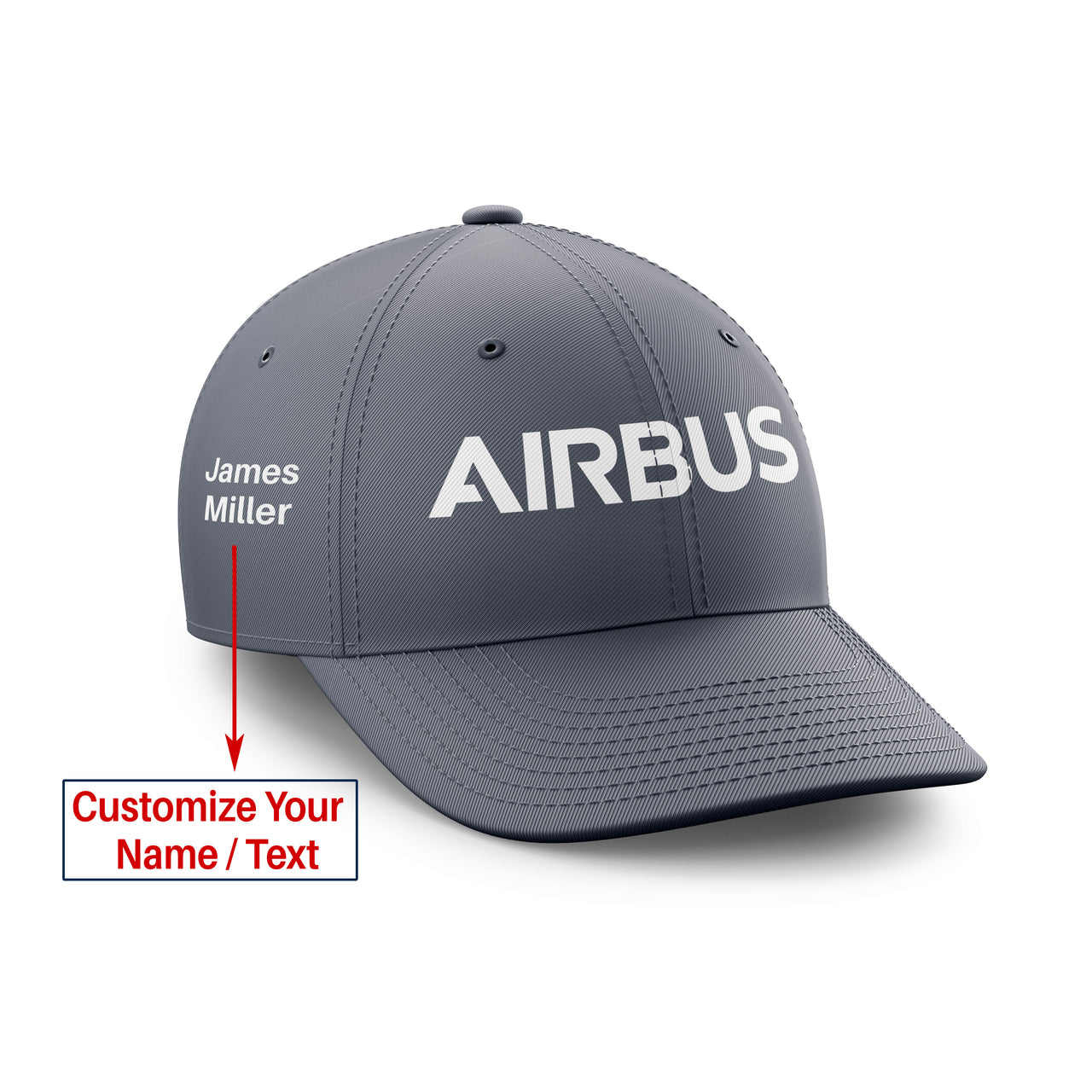 Airbus & Text Designed Embroidered Hats