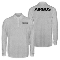Thumbnail for Airbus & Text Designed Long Sleeve Polo T-Shirts (Double-Side)