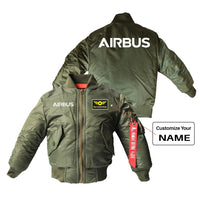 Thumbnail for Airbus & Text Designed Children Bomber Jackets