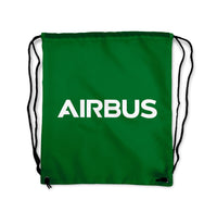 Thumbnail for Airbus & Text Designed Drawstring Bags