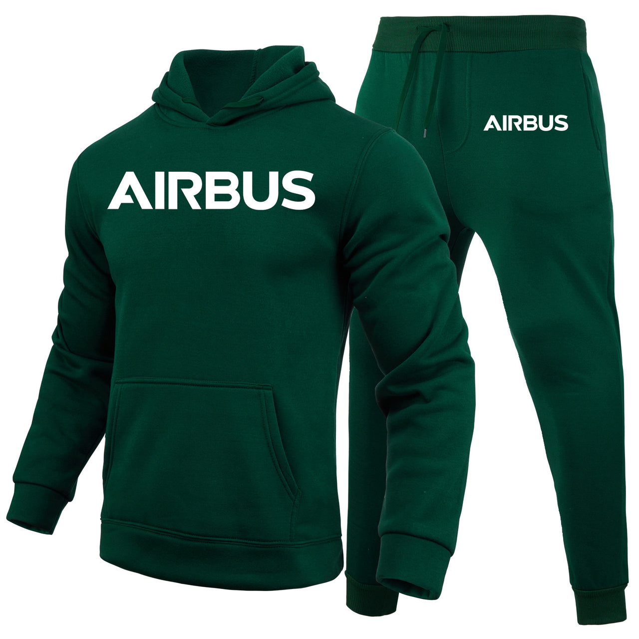 Airbus & Text Designed Hoodies & Sweatpants Set