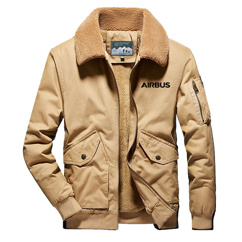 Airbus & Text Designed Thick Bomber Jackets
