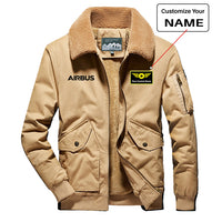 Thumbnail for Airbus & Text Designed Thick Bomber Jackets