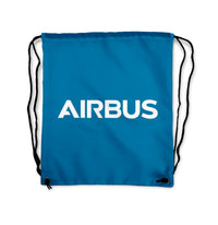 Thumbnail for Airbus & Text Designed Drawstring Bags