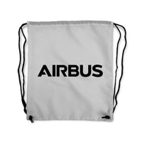 Thumbnail for Airbus & Text Designed Drawstring Bags