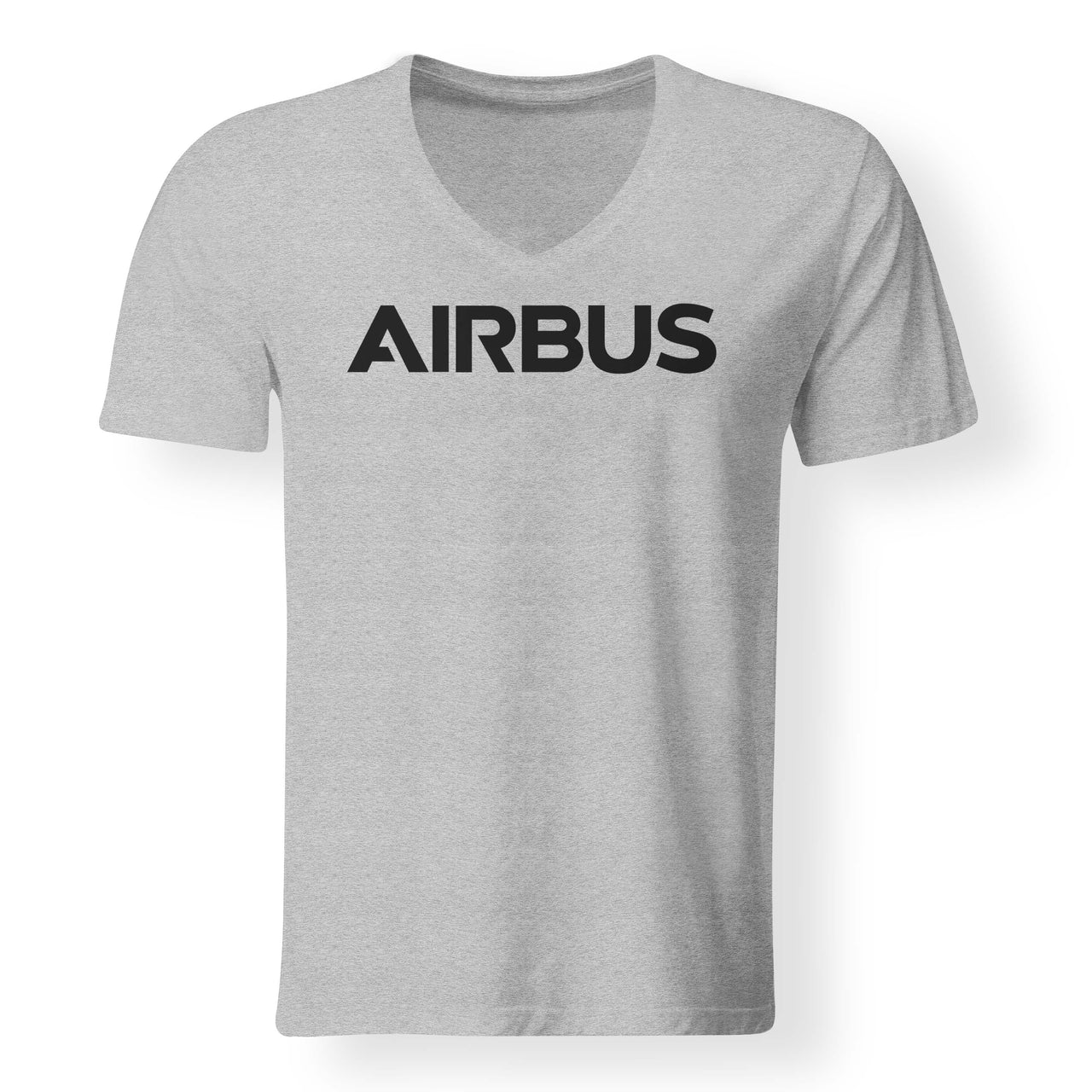 Airbus & Text Designed V-Neck T-Shirts