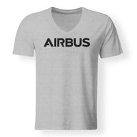 Thumbnail for Airbus & Text Designed V-Neck T-Shirts