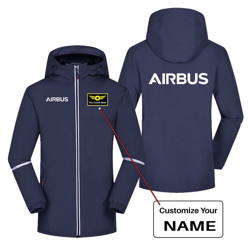 Airbus & Text Designed Rain Coats & Jackets