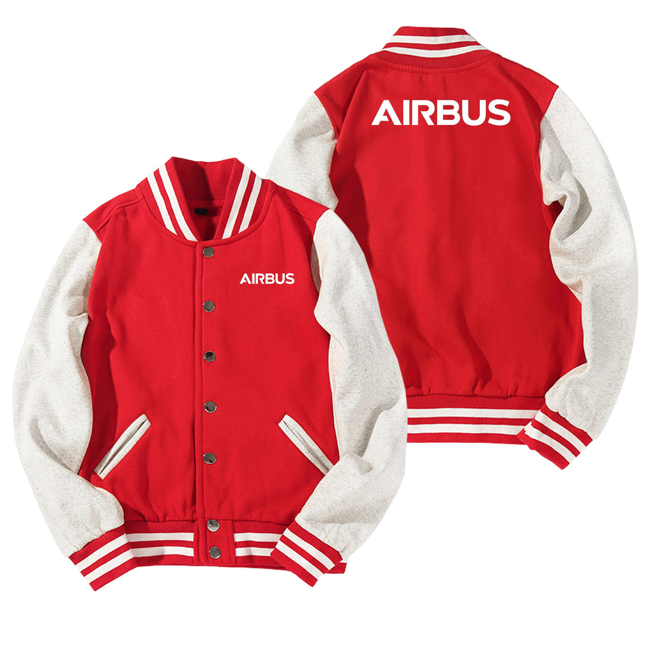 Airbus & Text Designed Baseball Style Jackets