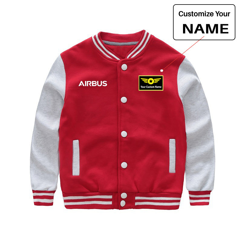 Airbus & Text Designed "CHILDREN" Baseball Jackets