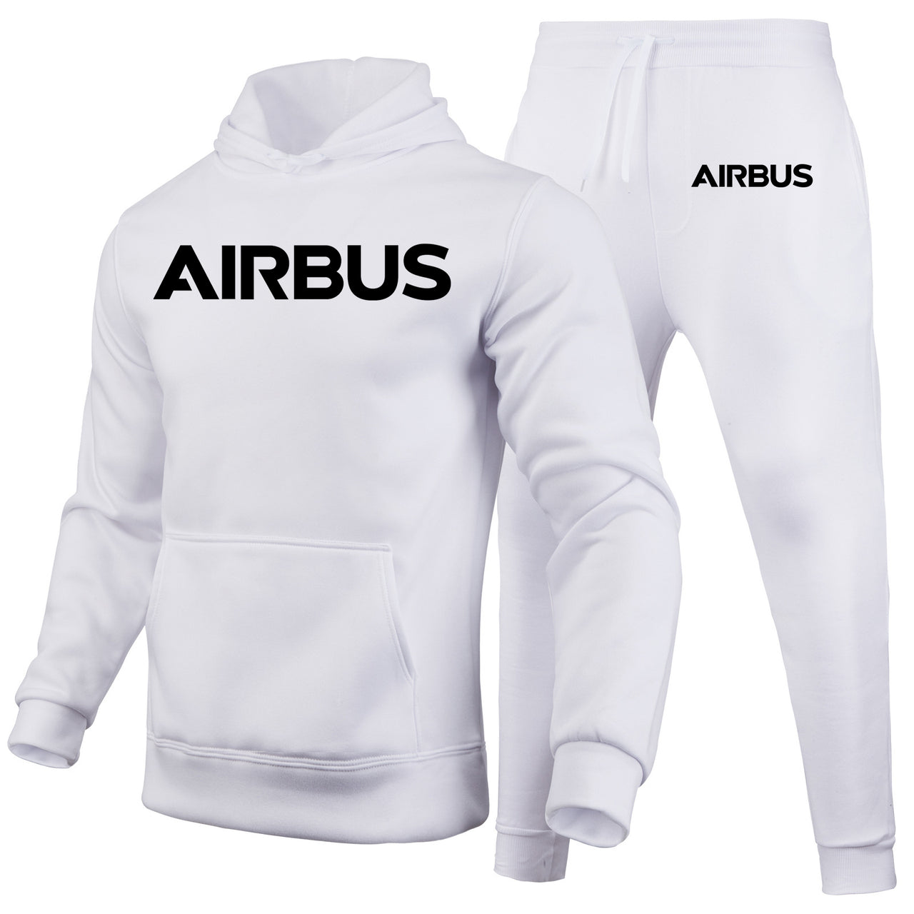Airbus & Text Designed Hoodies & Sweatpants Set