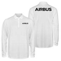 Thumbnail for Airbus & Text Designed Long Sleeve Polo T-Shirts (Double-Side)