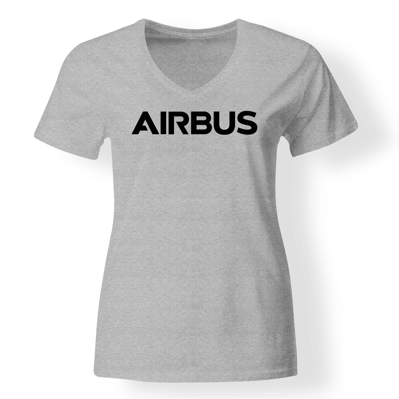 Airbus & Text Designed V-Neck T-Shirts