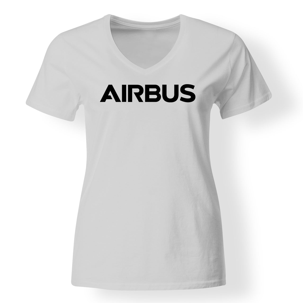 Airbus & Text Designed V-Neck T-Shirts
