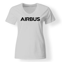 Thumbnail for Airbus & Text Designed V-Neck T-Shirts