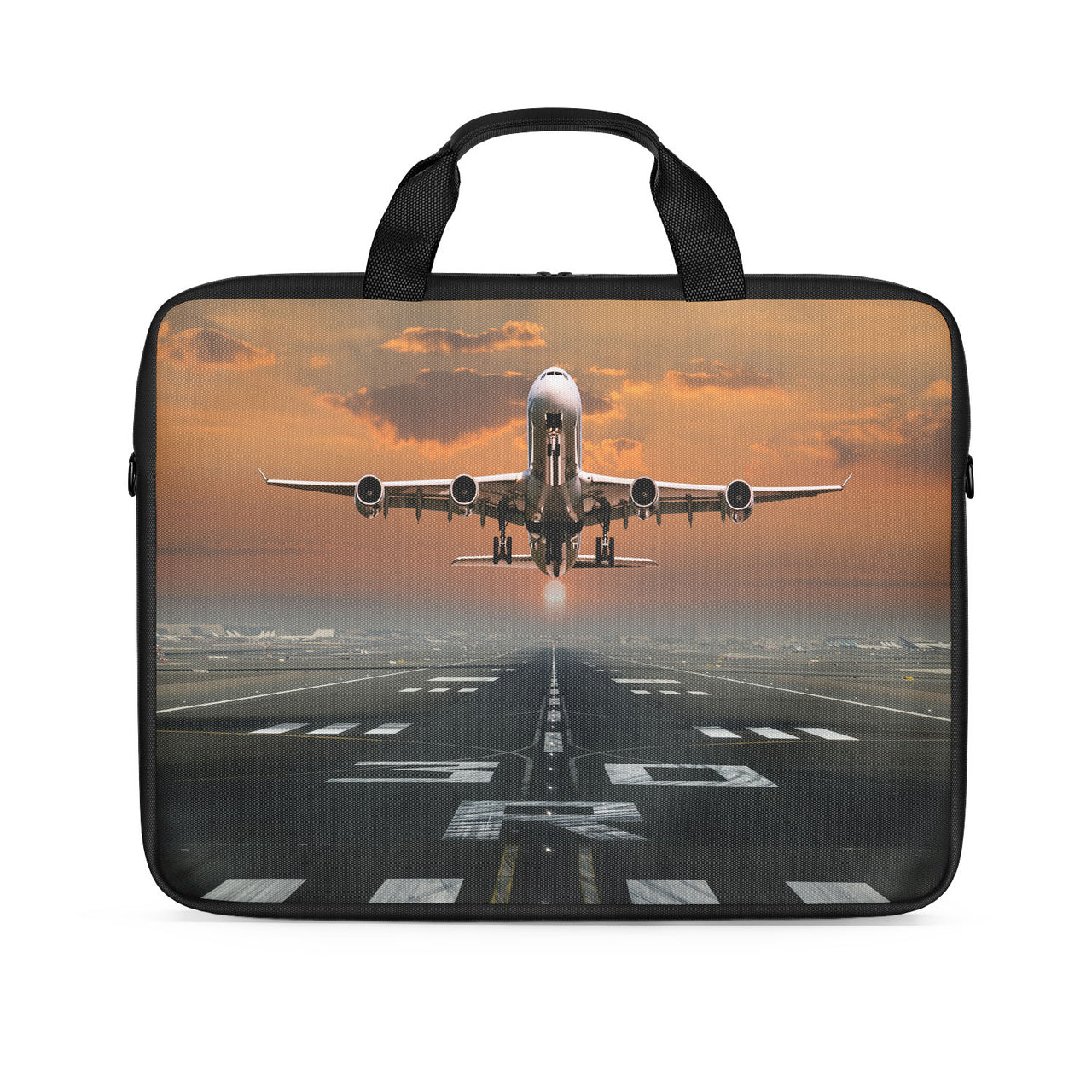 Aircraft Departing from RW30 Designed Laptop & Tablet Bags