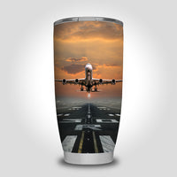 Thumbnail for Aircraft Departing from RW30 Designed Tumbler Travel Mugs