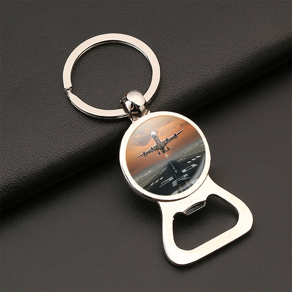Aircraft Departing from RW30 Designed Bottle Opener Key Chains
