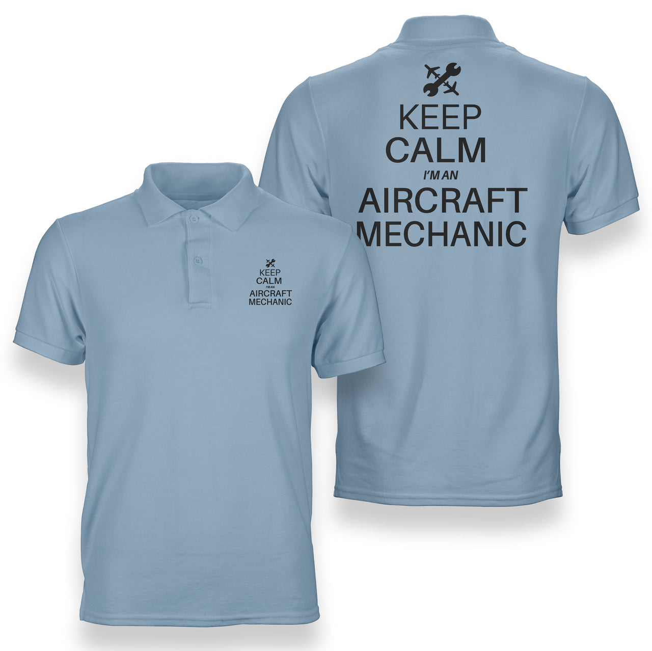 Aircraft Mechanic Designed Double Side Polo T-Shirts