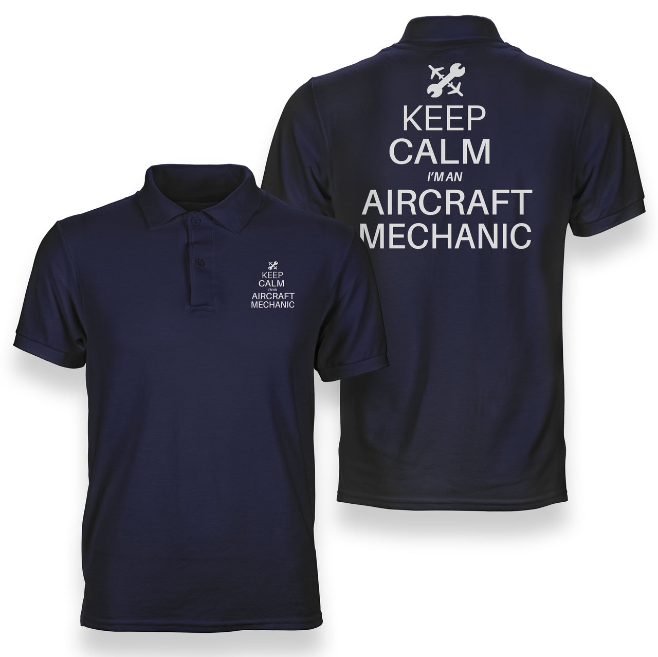 Aircraft Mechanic Designed Double Side Polo T-Shirts