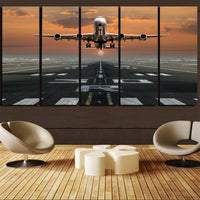 Thumbnail for Aircraft Departing from RW30 Printed Canvas Prints (5 Pieces) Aviation Shop 