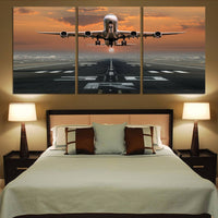 Thumbnail for Aircraft Departing from RW30 Printed Canvas Posters (3 Pieces) Aviation Shop 