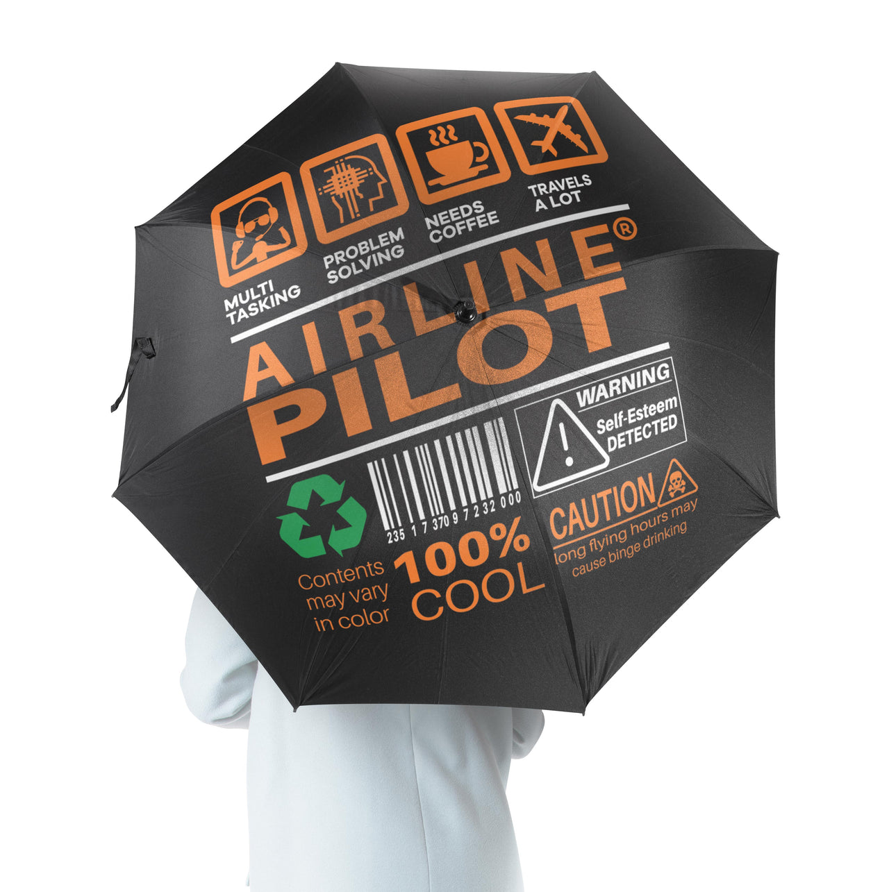 Airline Pilot Label Designed Umbrella