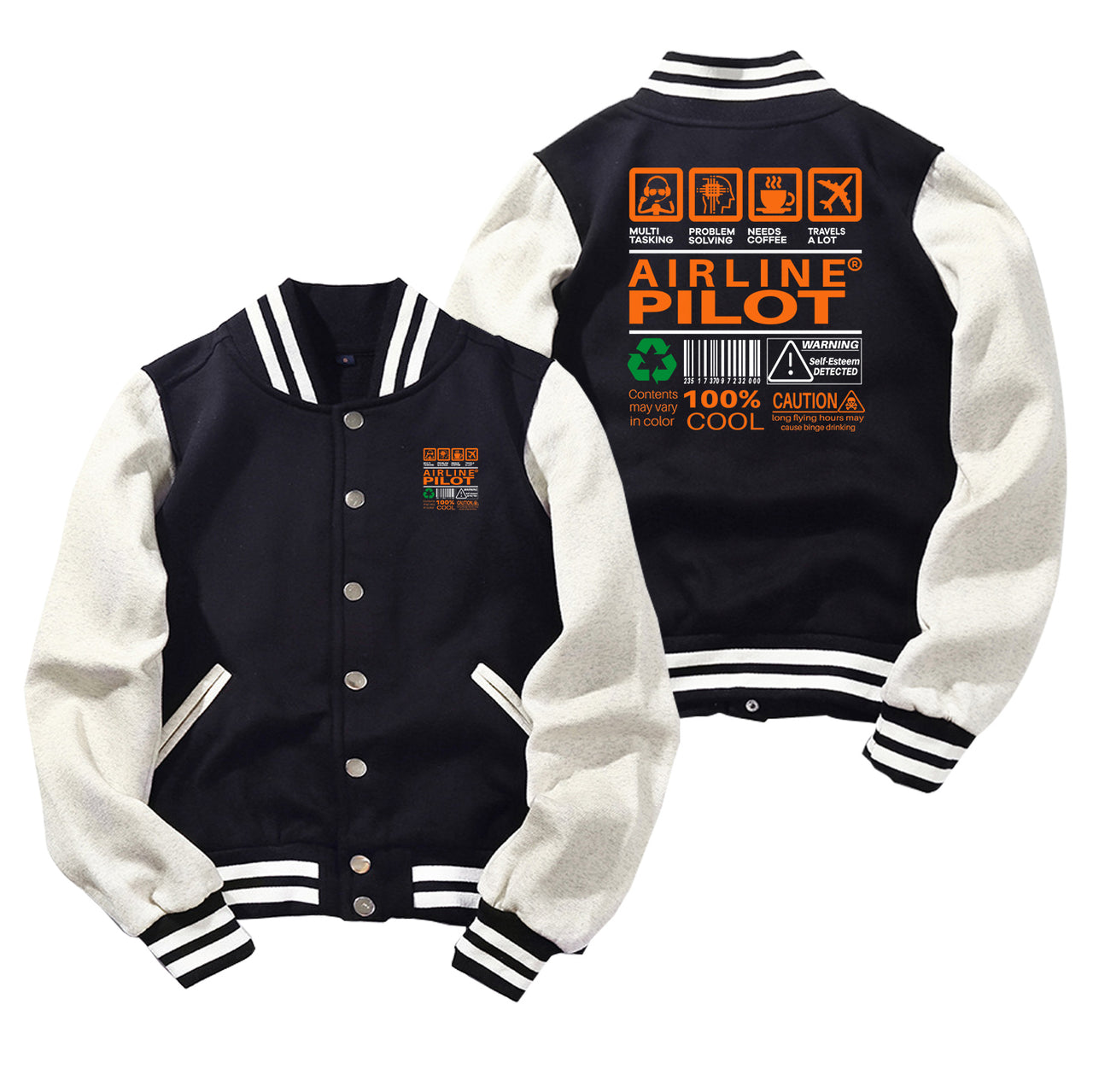 Airline Pilot Label Designed Baseball Style Jackets