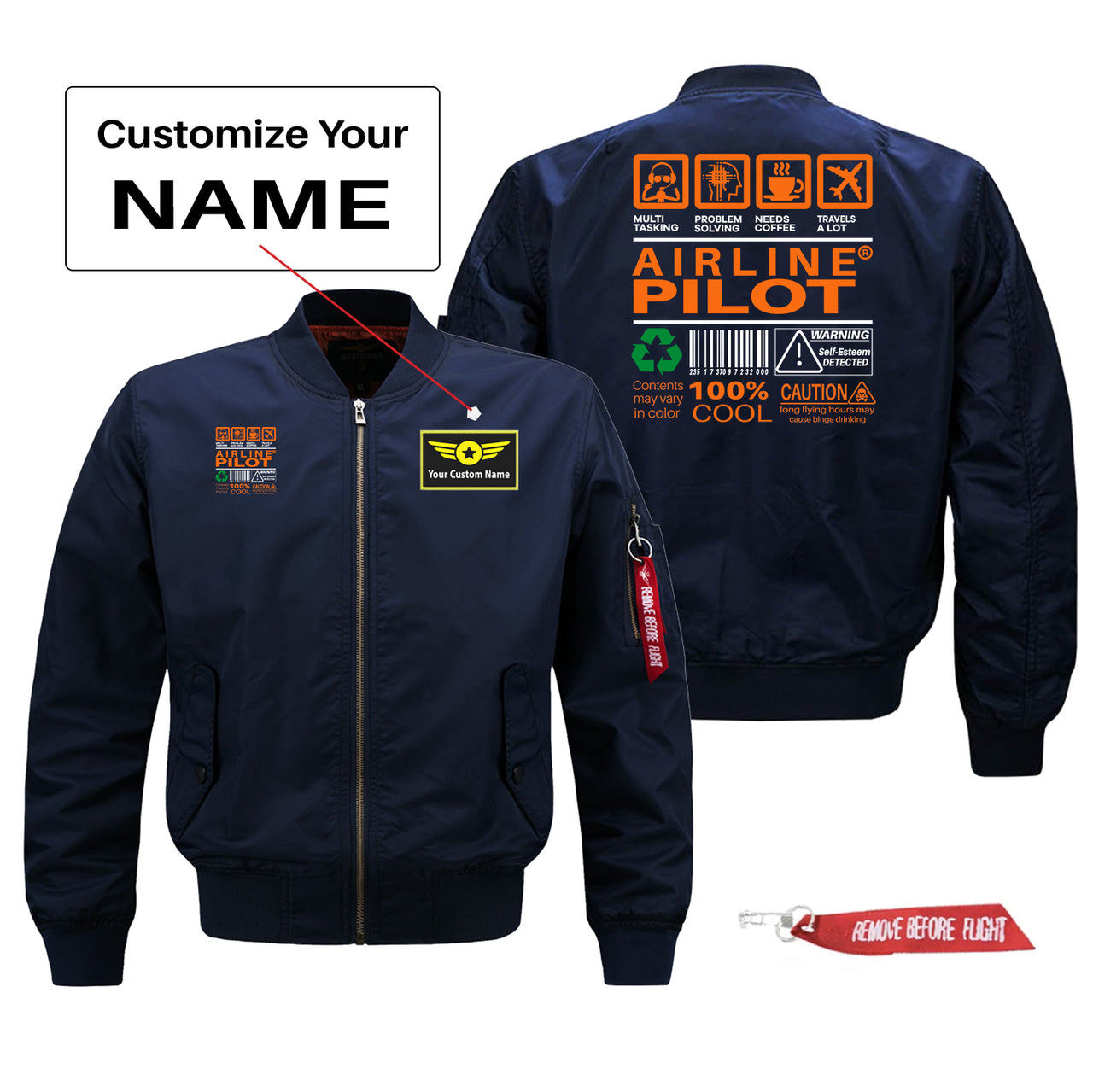 Airline Pilot Label Designed Pilot Jackets (Customizable)